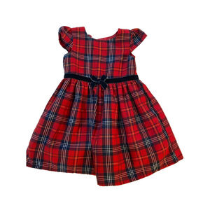 Primark Premium red Tartan Fit n Flare baby girl Dress 18-24 Months